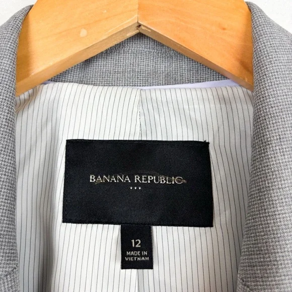 Banana Republic Women’s Light Gray Blazer Sz 12 - Picture 5 of 9